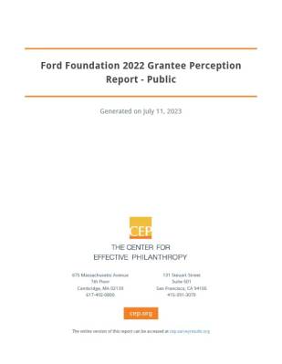 Cover of Ford Foundation 2022 Grantee Perception Report